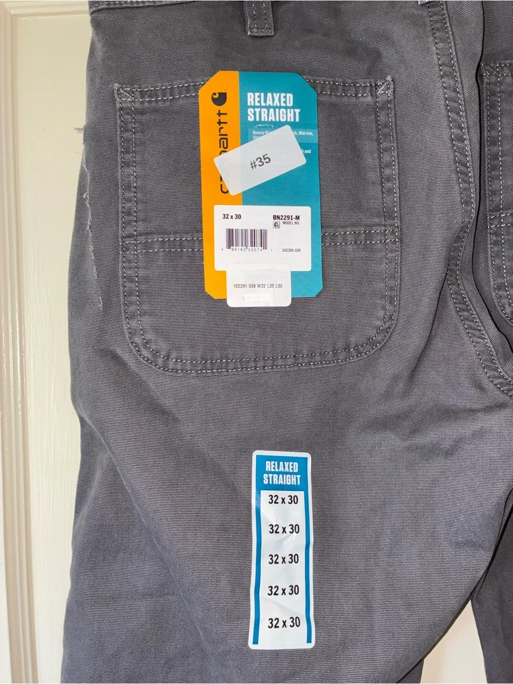 Carhartt Rugged Relaxed Straight Work Pants Men’s 32 x 30 Gray Canvas Workwear